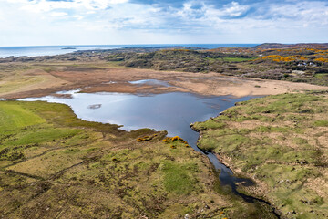 Sheskinmore lake between Ardara and Portnoo in Donegal - Ireland.