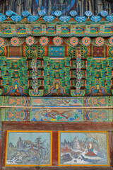 Detail of the Seoraksan Sinheungsa Temple, it is a Buddhist temple located in Sokcho, South Korea.