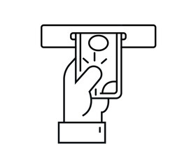 ATM money deposit icon.Vector icon concept money and finance topics.
