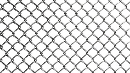 Chain link metal fence isolated on a transparent background, Generative AI