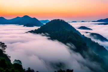 sunrise in the mountains  created using AI Generative Technology