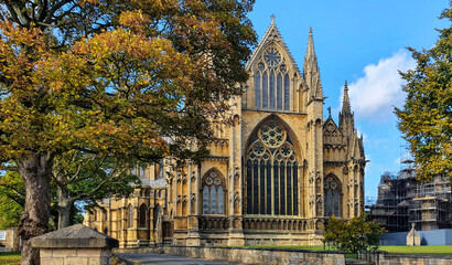 Lincoln Cathedral ancient building in Lincoln town Lincolnshire