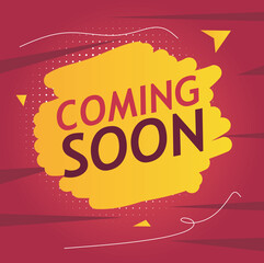 coming soon yellow background in abstract style
