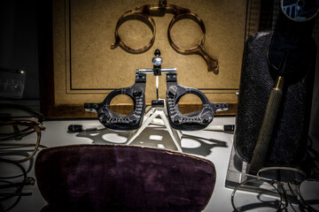 Old optical shop background