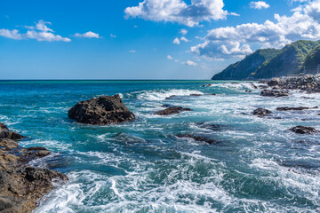 南茅部の青い海