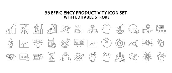 Fototapeta na wymiar Efficiency productivity icon set. Line icon about efficiency productivity. Vector Illustration editable stroke.
