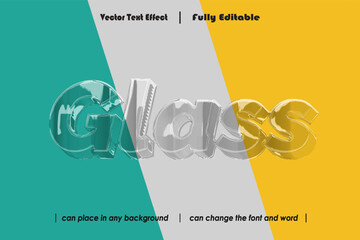 glass vector text effect. fully editable and transparent