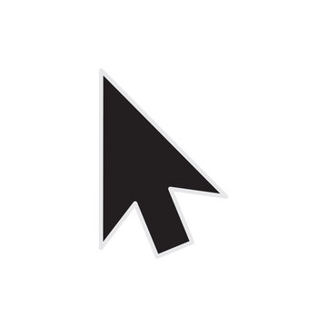 black cursor icon, black pointer icon vector.