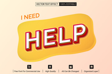 Obraz premium I need help vector text effect modern style