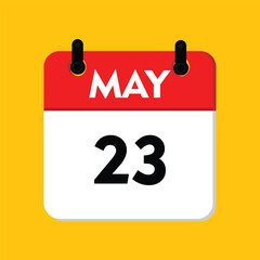 calender icon, 23 may icon with yellow background