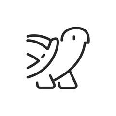 Turtle Icon. Vector Outline Editable Sign Symbolizing Love and Care for Pet Turtles and Tortoises.