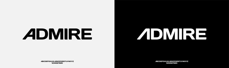 Admire modern alphabet fonts. technology typography urban font and number uppercase. vector illustration