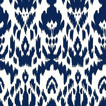 Traditional ikat silk fabric, seamless pattern, generative AI