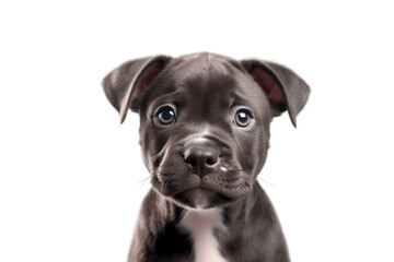 Adorable Staffordshire Bull Terrier Puppy on a Transparent Background. AI