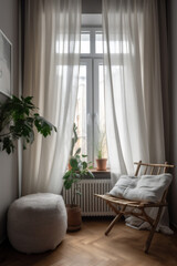 clean minimalist bedroom interior