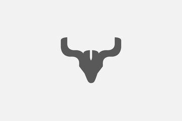 Illustration vector graphic of bull head silhouette. Good for logo