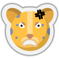 Cute cartoon cats with different emotions. Sticker collection.