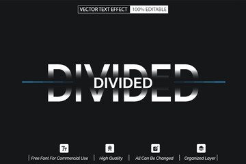 divided vector text effect, full editable