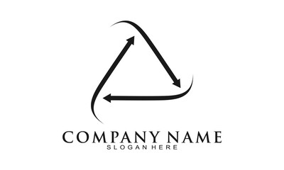 Abstract triangle recycle symbol vector logo