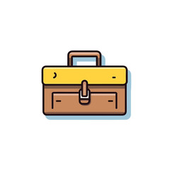 Crisp Lineal Briefcase. 2D Vector Illustration.