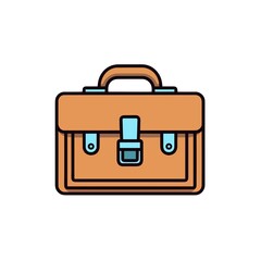 Crisp Lineal Briefcase. 2D Vector Illustration.