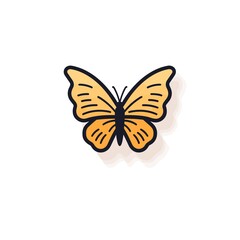 Fototapeta na wymiar Butterfly Icon on White Background. Vector Design.