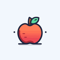 Apple on White Background. Minimalistic Vector Design.