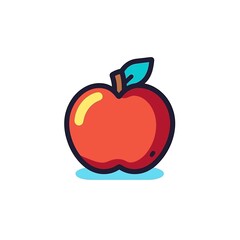 Apple on White Background. Minimalistic Vector Design.