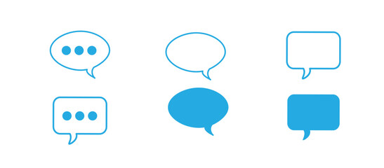 a set of vector illustrations of message icons and speech bubble isolated on a white background