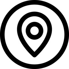 Locations circle Related Simple Vector Line Icon. With a size of 32 pixels