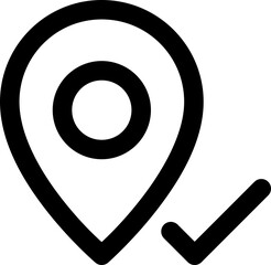 Locations Check Related Simple Vector Line Icon. With a size of 32 pixels