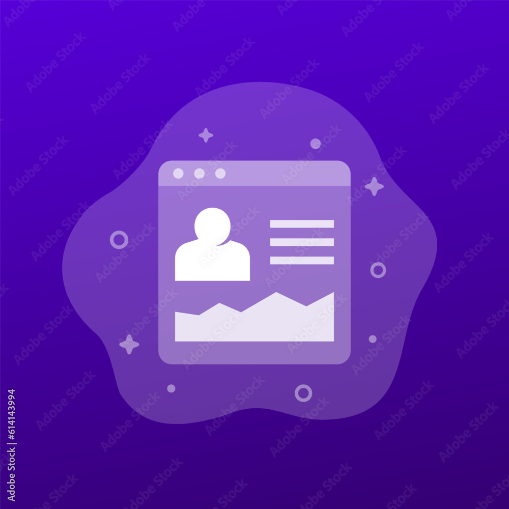 Poster user metrics vector icon for web