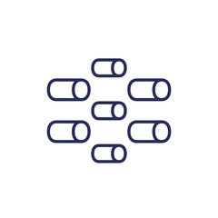 wood pellets line icon on white