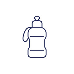 Reusable bottle for water icon, line vector