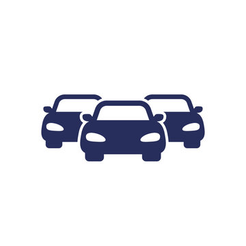 Car Fleet Icon On White