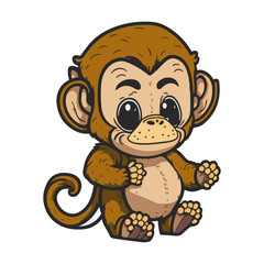 cute vector illustration of monkey mascot design