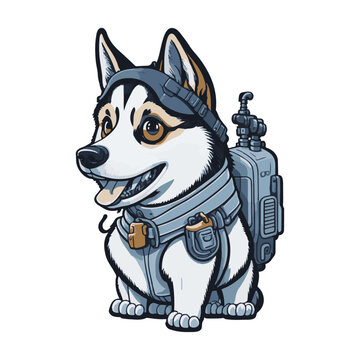 recommend clip art: cute vector illustration mascot design dog solider