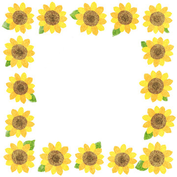 素朴なひまわり-Fresh sunflowers　フレーム花かざり　額