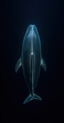 Blue whale swim in the ocean. Generative AI.