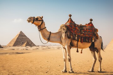 A camel in Egypt. Generative AI.
