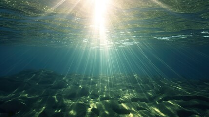 Fototapeta na wymiar 3D rendered illustration of sun light rays under water generative AI