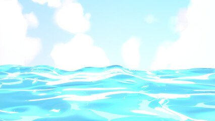 3d rendered cartoon ocean scene.