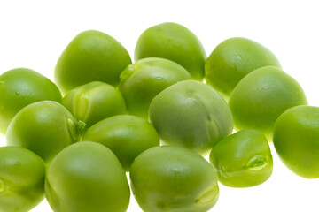 young green peas isolated