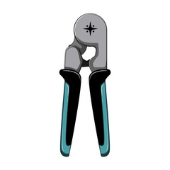industry crimper tool cartoon. wire pliers, computer equipment industry crimper tool sign. isolated symbol vector illustration