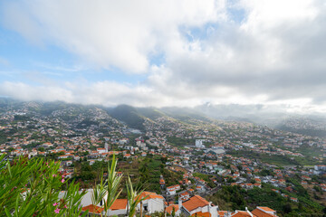 View from the mountain to the city of Funchal