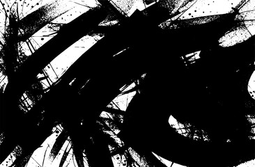 Grunge background is black and white. Dirt, blots, chaos texture