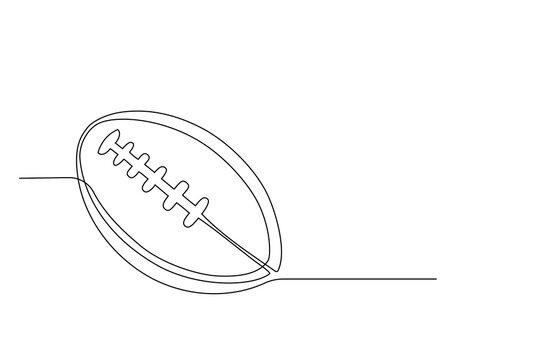 recommend clip art: American football ball in single continuous line style. One line drawing of Rugby ball. Editable stroke drawing. American football logo. Game sports equipment in linear style. Scketch in linear style