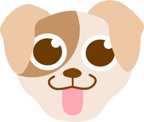 Cute Dog Puppy Face Vector Illustration. Fit for use as sticker or emoticon.