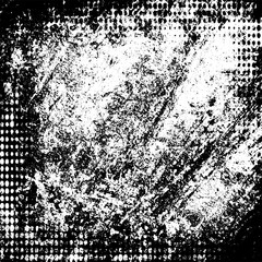 Grunge is black and white. The background is vector abstract. Monochrome texture of scratches, chips, scuffs, dirt. Surreal Backdrop template