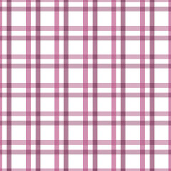 Gingham seamless pattern. Pink background texture. Checked tweed plaid repeating wallpaper. Fabric design.